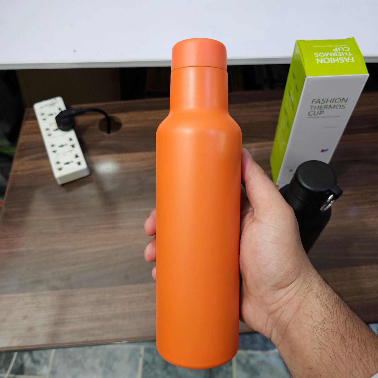 Lot Imported 500ml Black & Orange Vacuum Bottle