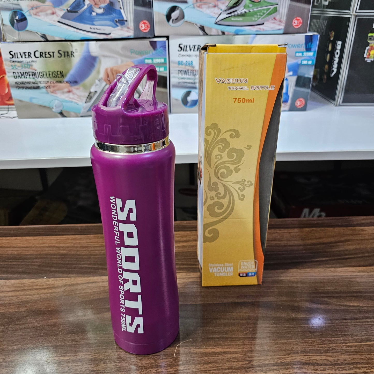 Lot Imported 750ml Sports Bottle Orange & Purple