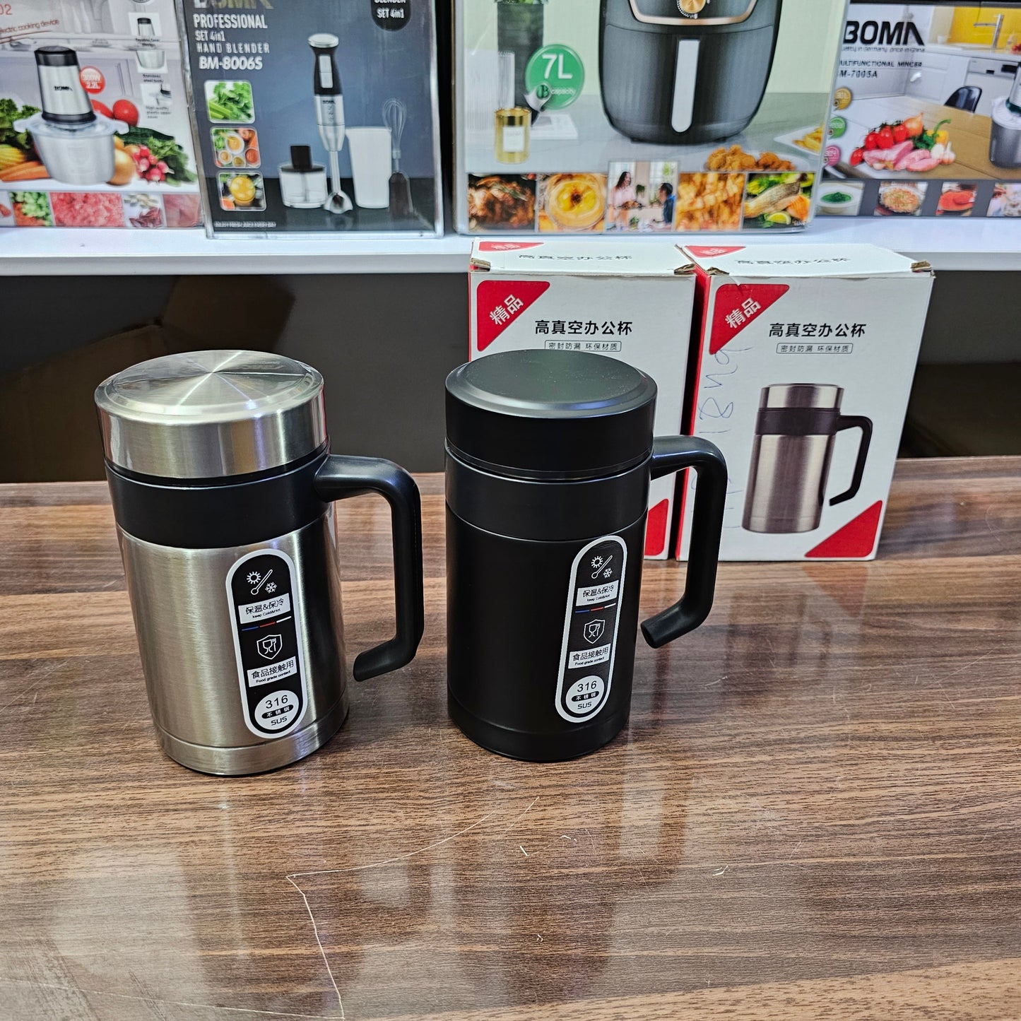 Lot Imported Black & Silver 500ml Mug