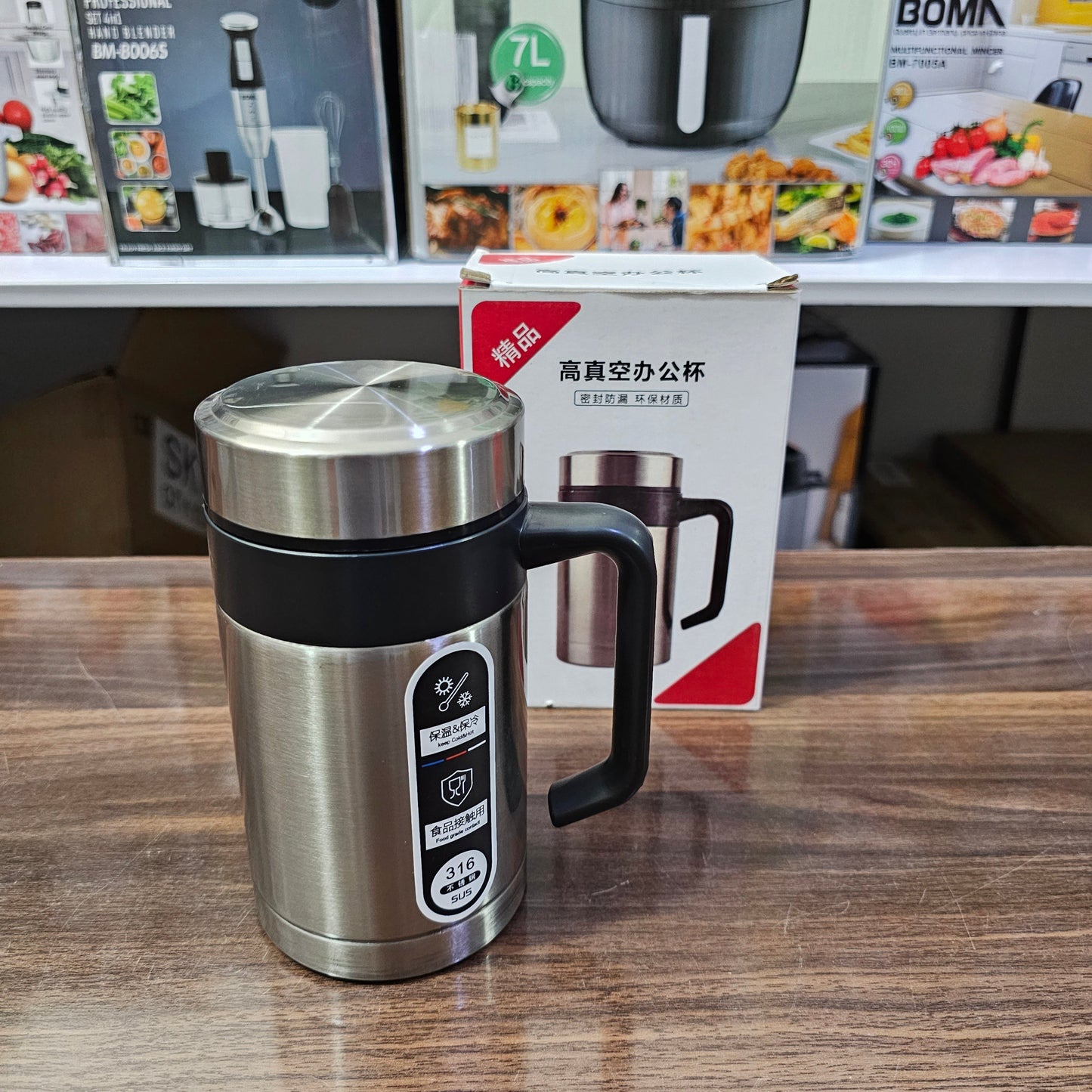 Lot Imported Black & Silver 500ml Mug