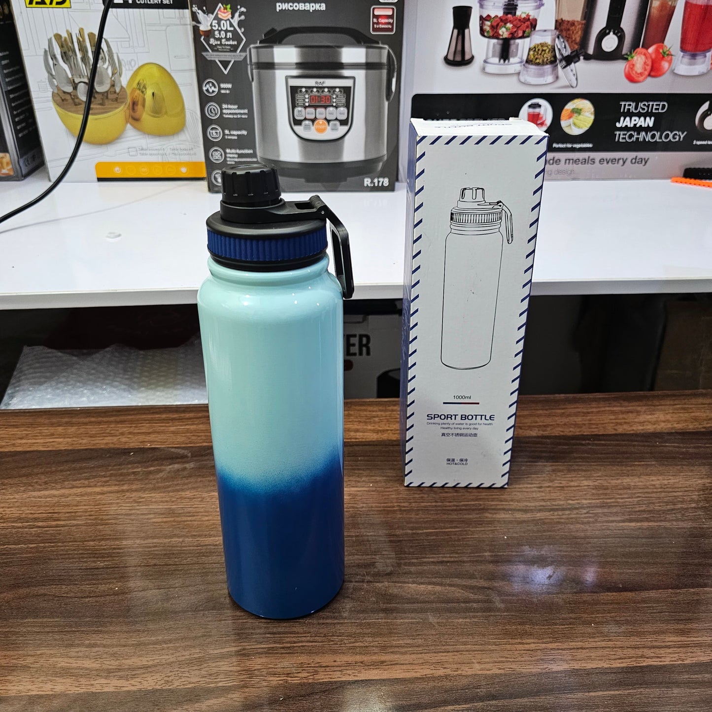 Hong Kong Lot Imported 1000ml Stainless Steel Sport Bottle