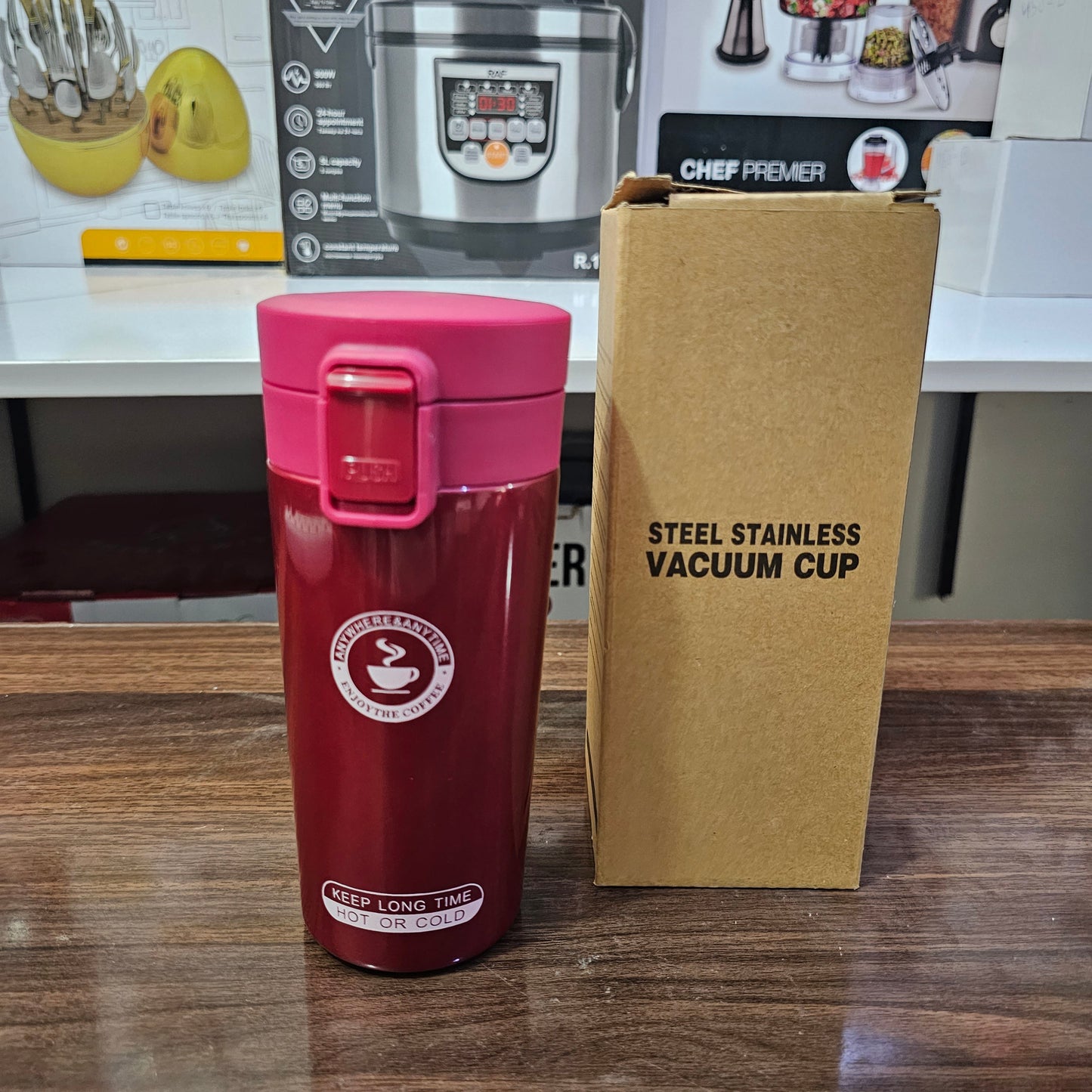 Lot Imported Black & Maroon 350ml Vacuum Tumbler