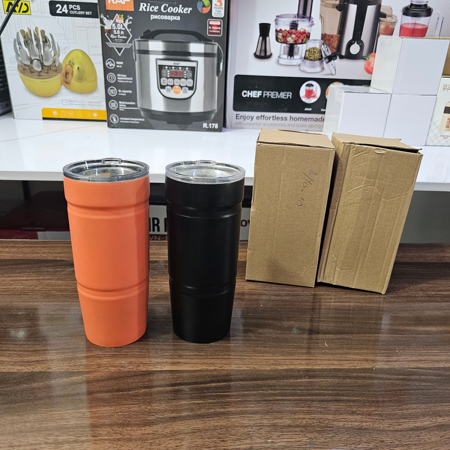 Lot Imported Black & Orange 700ml Tumbler