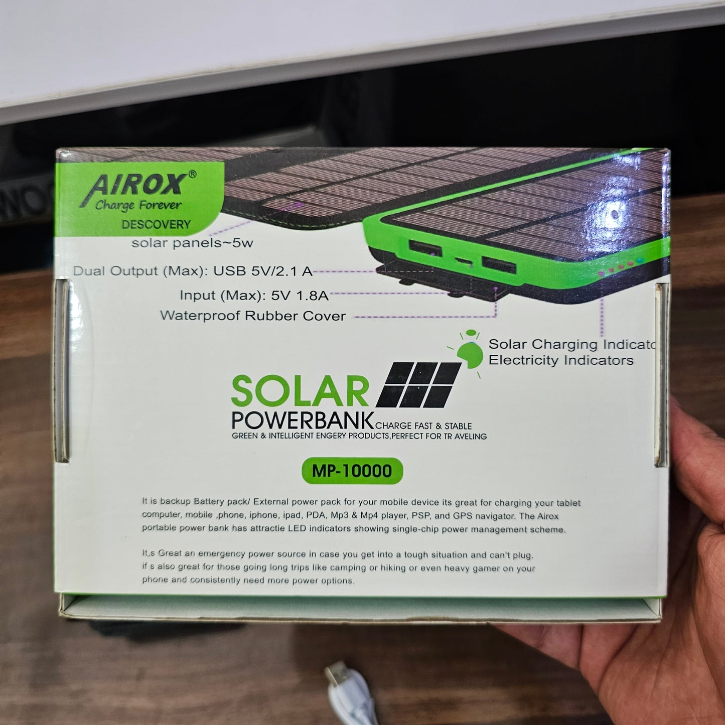 Lot Imported Airox 10000mAh Solar Powerbank