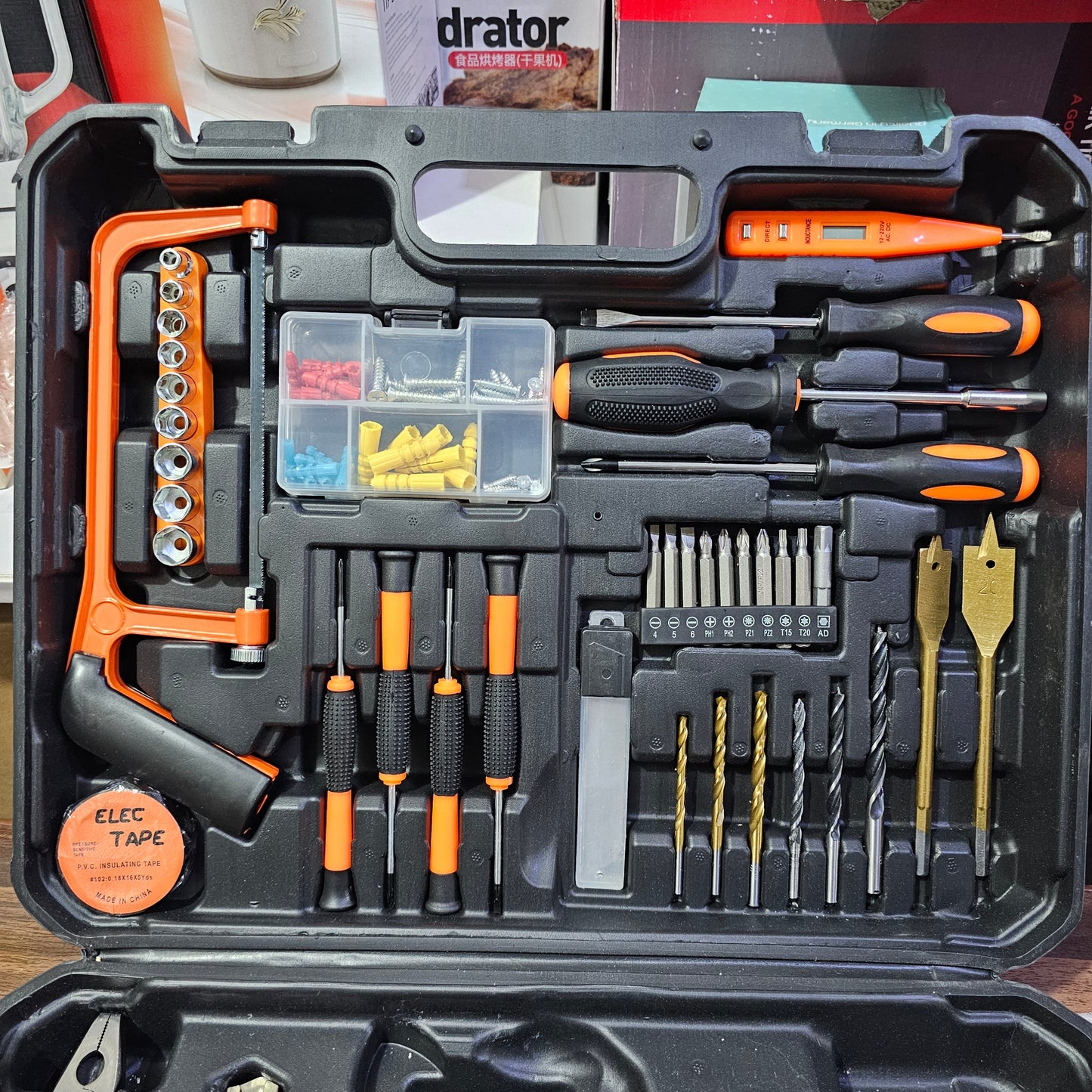 Lot Imported 52 Piece Tool Kit with Rechargeable Drill