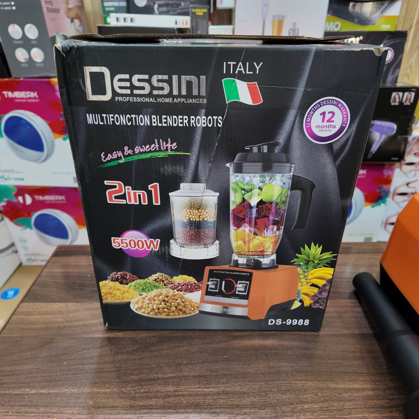 Italy Lot Imported Dessini 2-in-1 Blender & Grinder