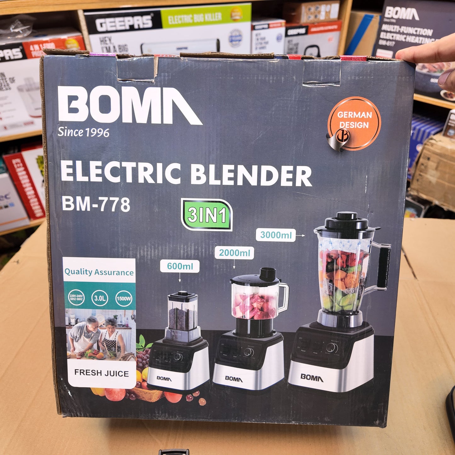 German Lot Imported Boma 3-in-1 3L Blender BM-778