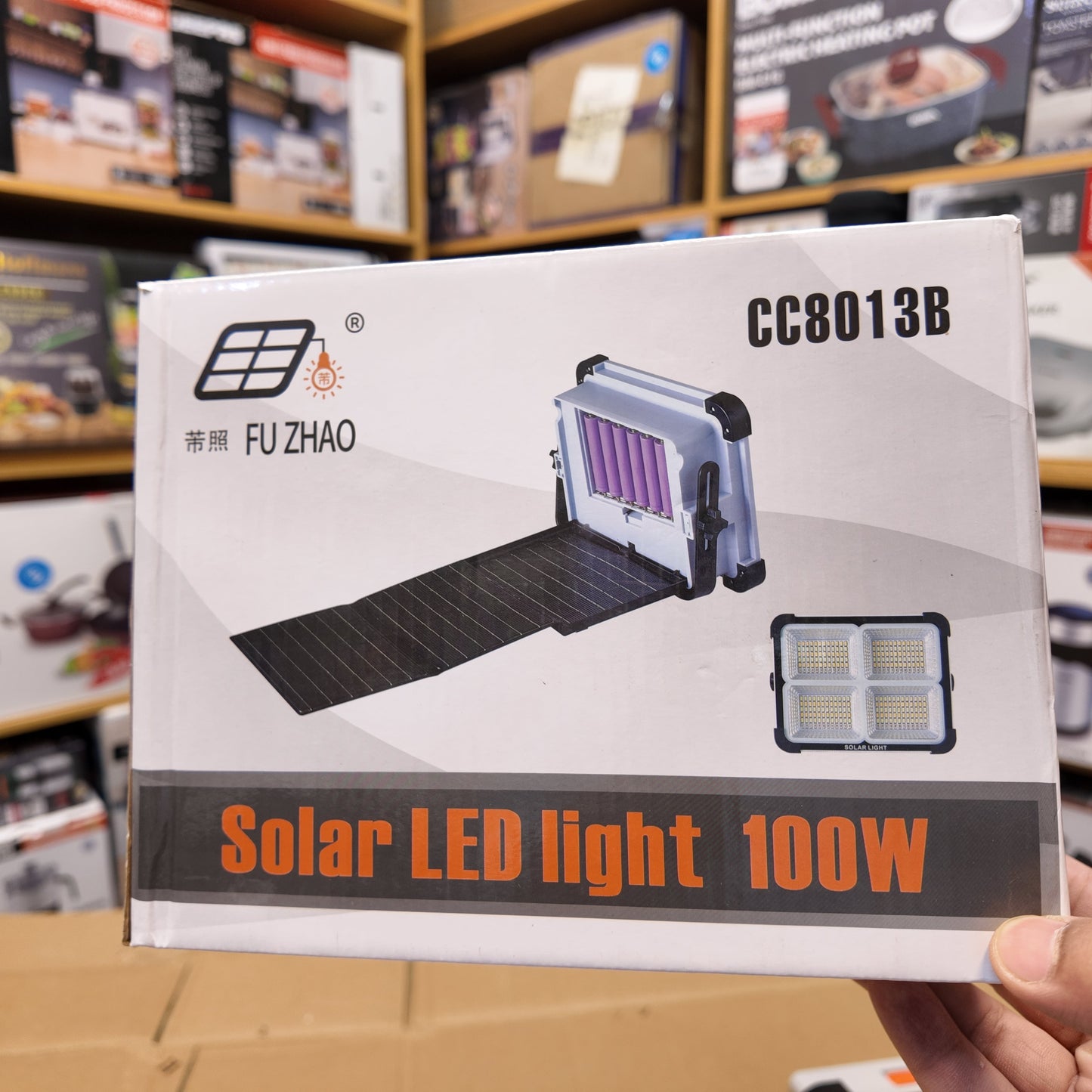 Lot Imported 100W Flood Light with 3 Folding Solar Panels