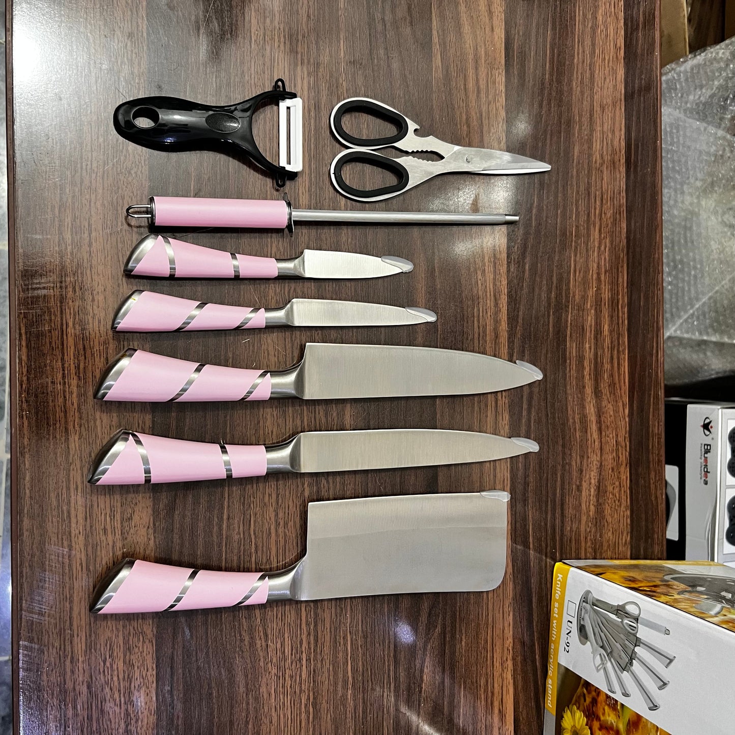 Lot Imported Unique 9 Piece Kitchen Knife Set