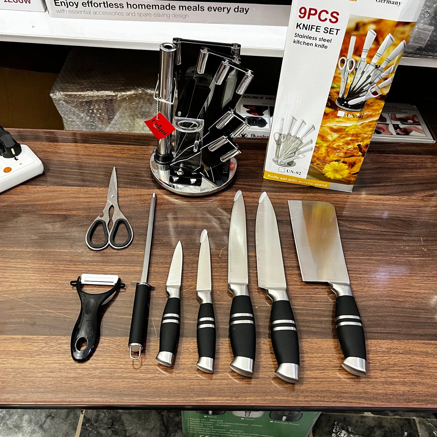 Lot Imported Unique 9 Piece Kitchen Knife Set