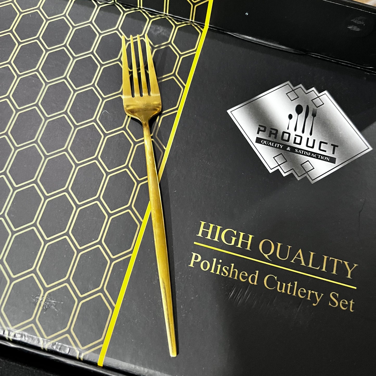 24 Piece Luxury Stainless Steel Cutlery Set - High Quality Lot Import