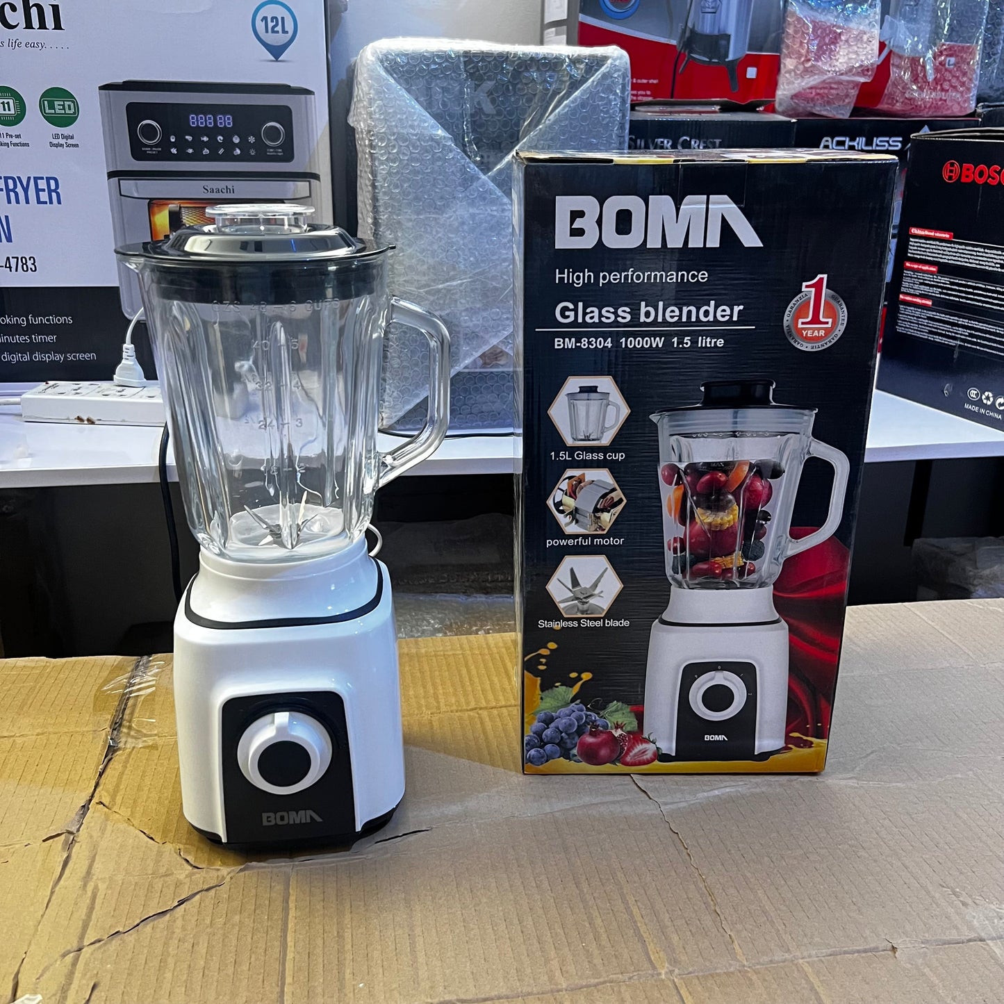 German Lot Imported Boma 1.5L Glass Blender