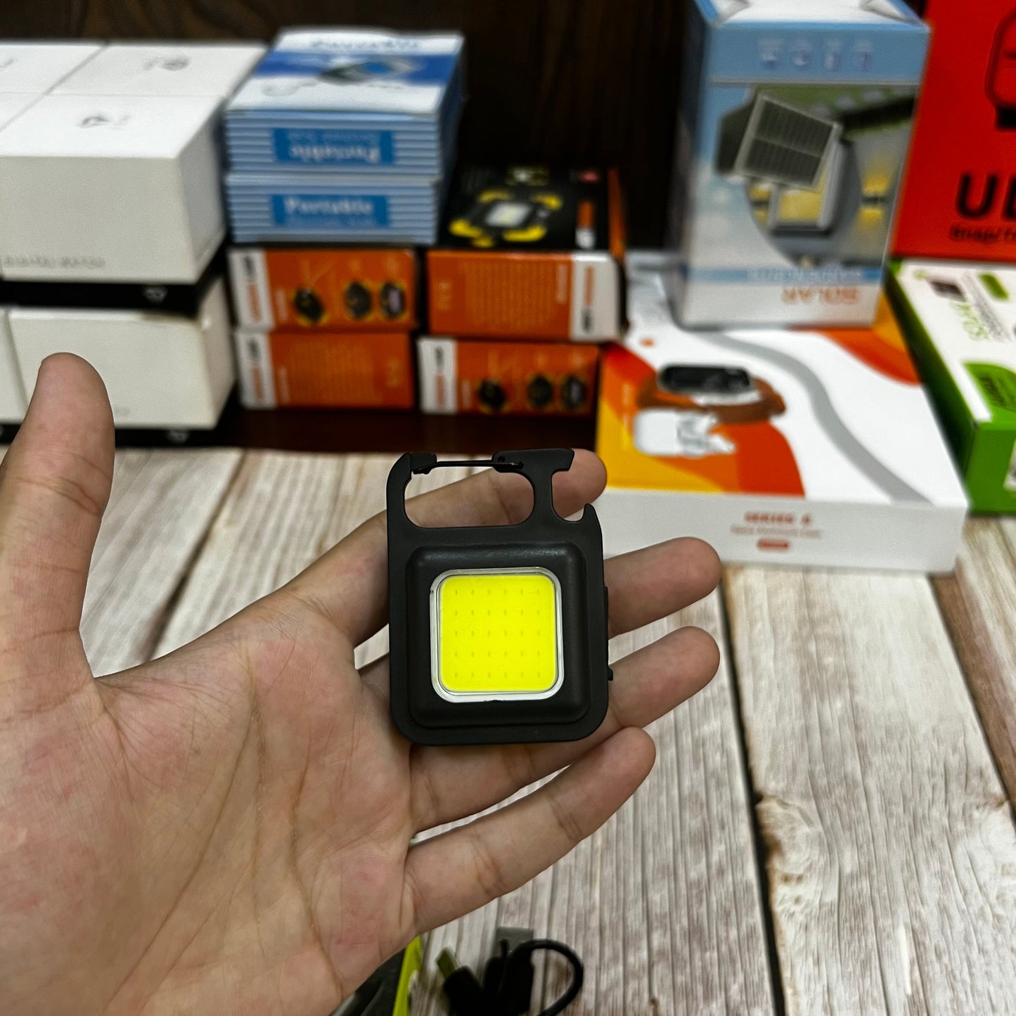 Lot Imported Rechargeable Cob Light Keychain