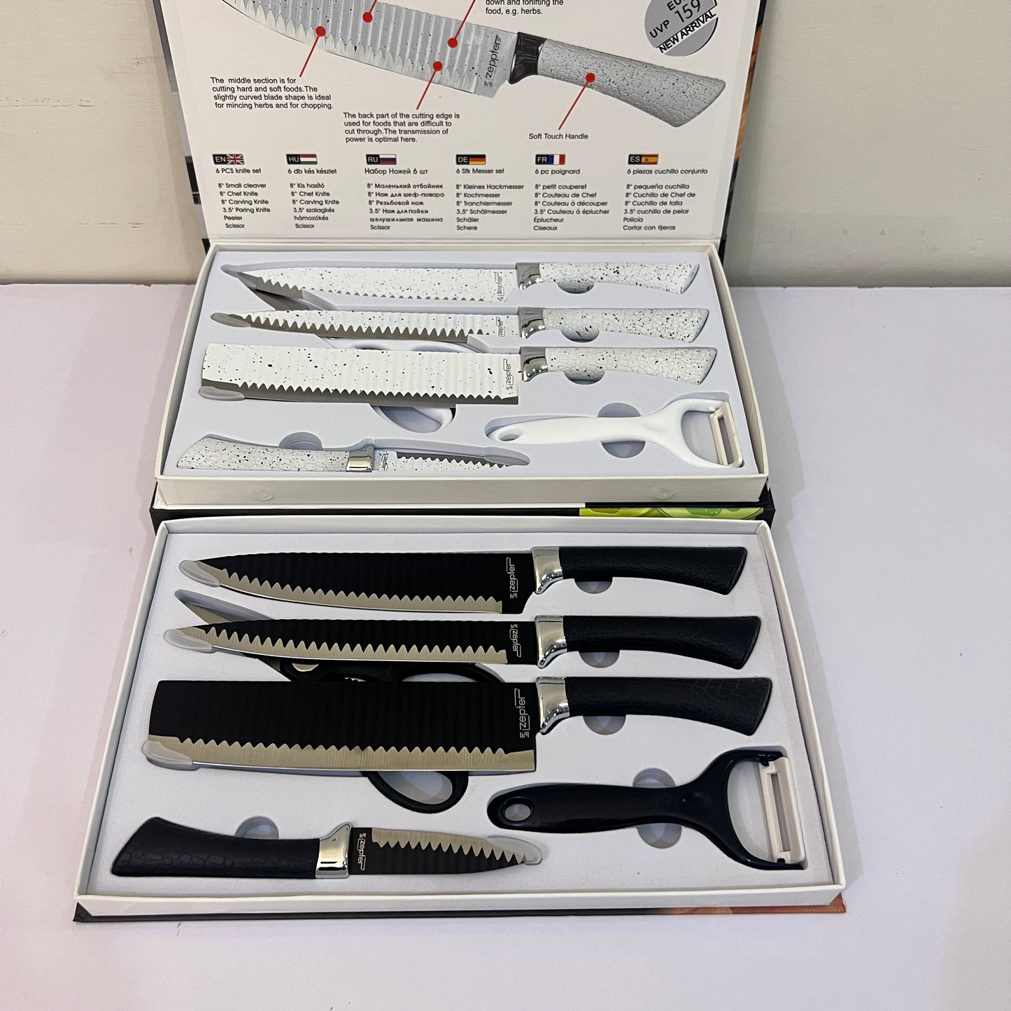 Zepter 6 in 1 Kitchen knives set with peeler & Scissor - Made for Europe - Poland Lot Import