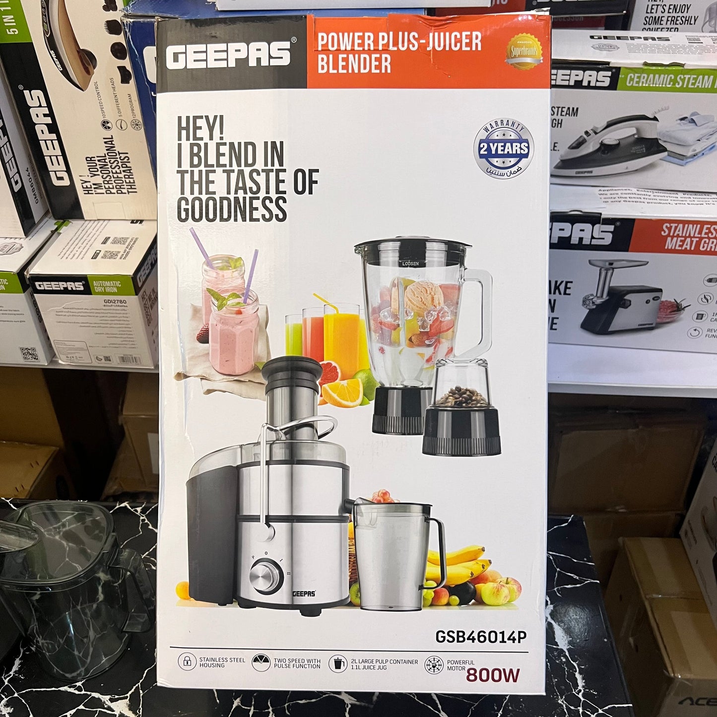 Geepas Power plus 4-in-1 Juicer Blender GSB46014P