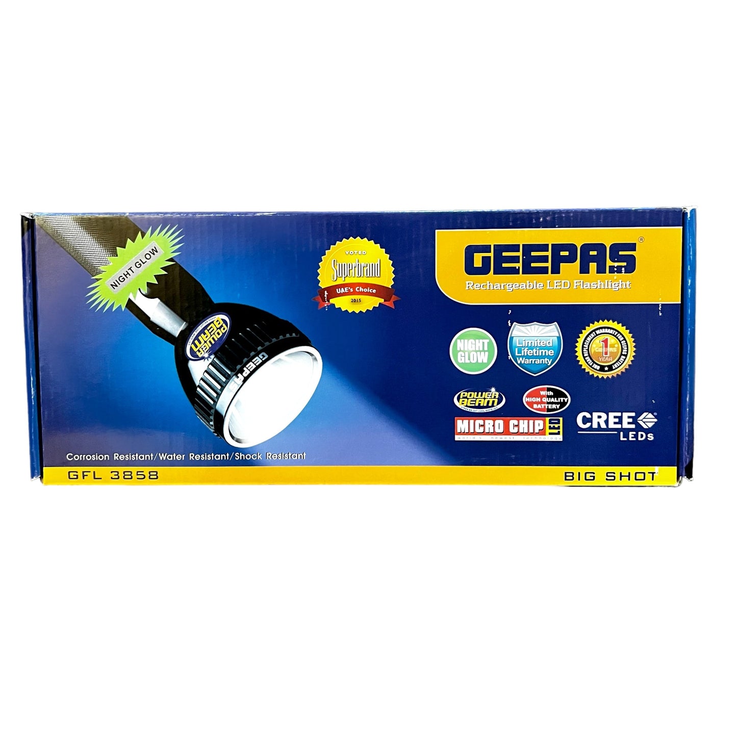 Geepas Rechargeable Big Shot Flashlight GFL3858