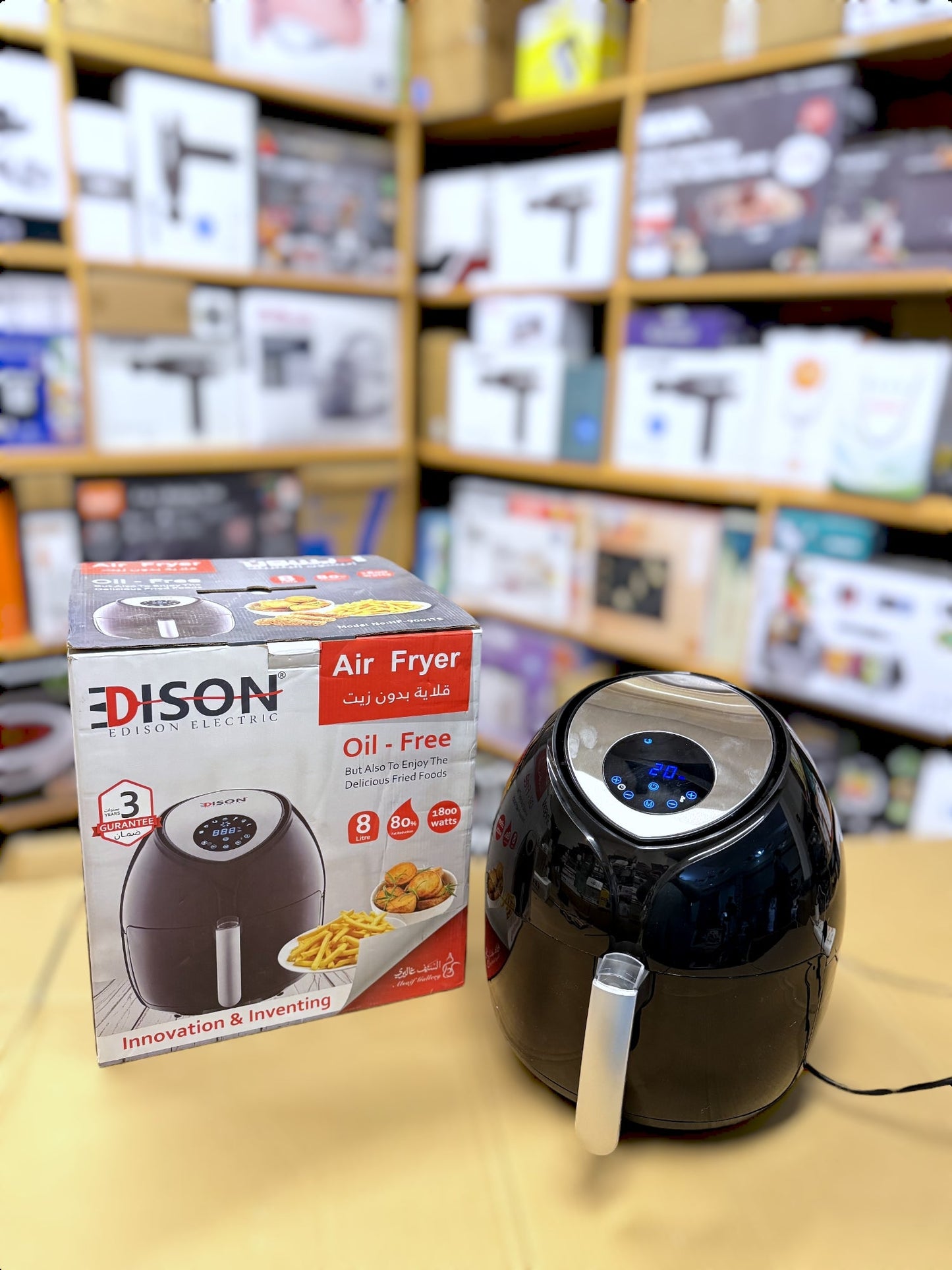 Saudi Lot Imported Edison 8L Air Fryer (1-Year Local Replacement Warranty)