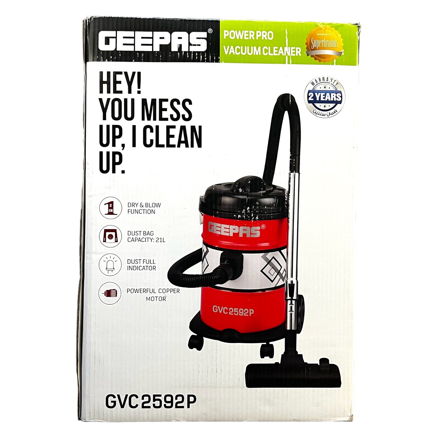 Geepas Power Pro Vacuum Cleaner GVC2592P