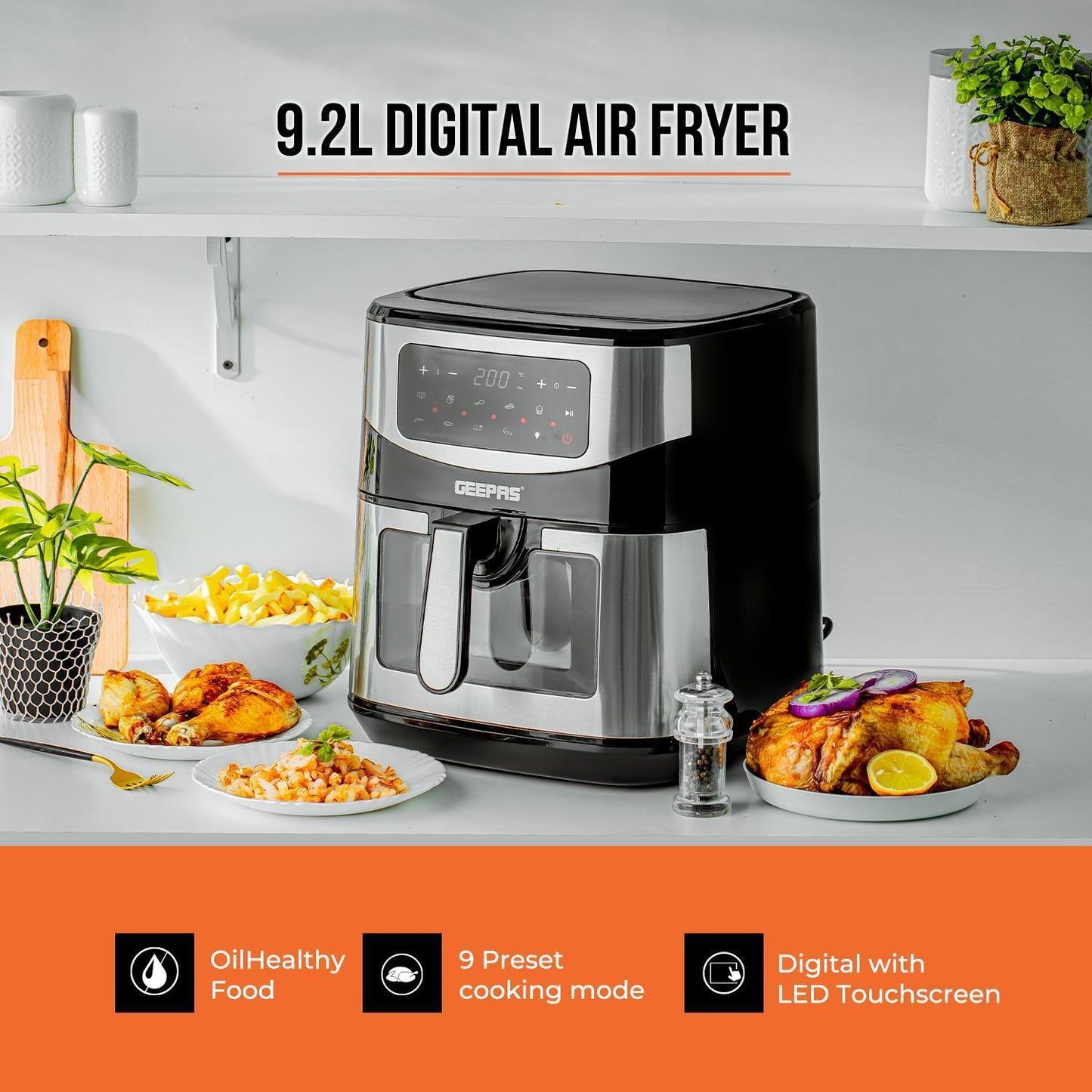 Geepas 9.2L Digital Air fryer GAF37524UK